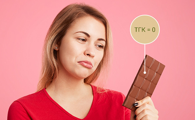 Шоколад не содержит ТГК